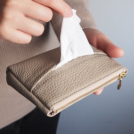 柔らかレザーティッシュポーチ